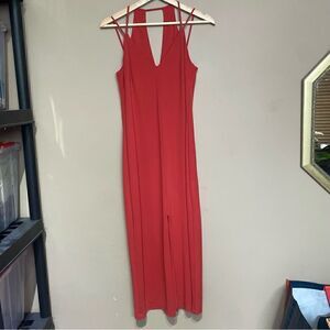 Bailey 44 Red Maxi‎ Dress Medium | Strappy Back Side Slit Formal Evening Gown
